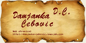 Damjanka Ćebović vizit kartica
